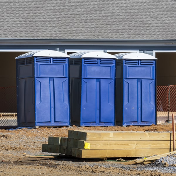 how often are the portable restrooms cleaned and serviced during a rental period in Gipsy MO